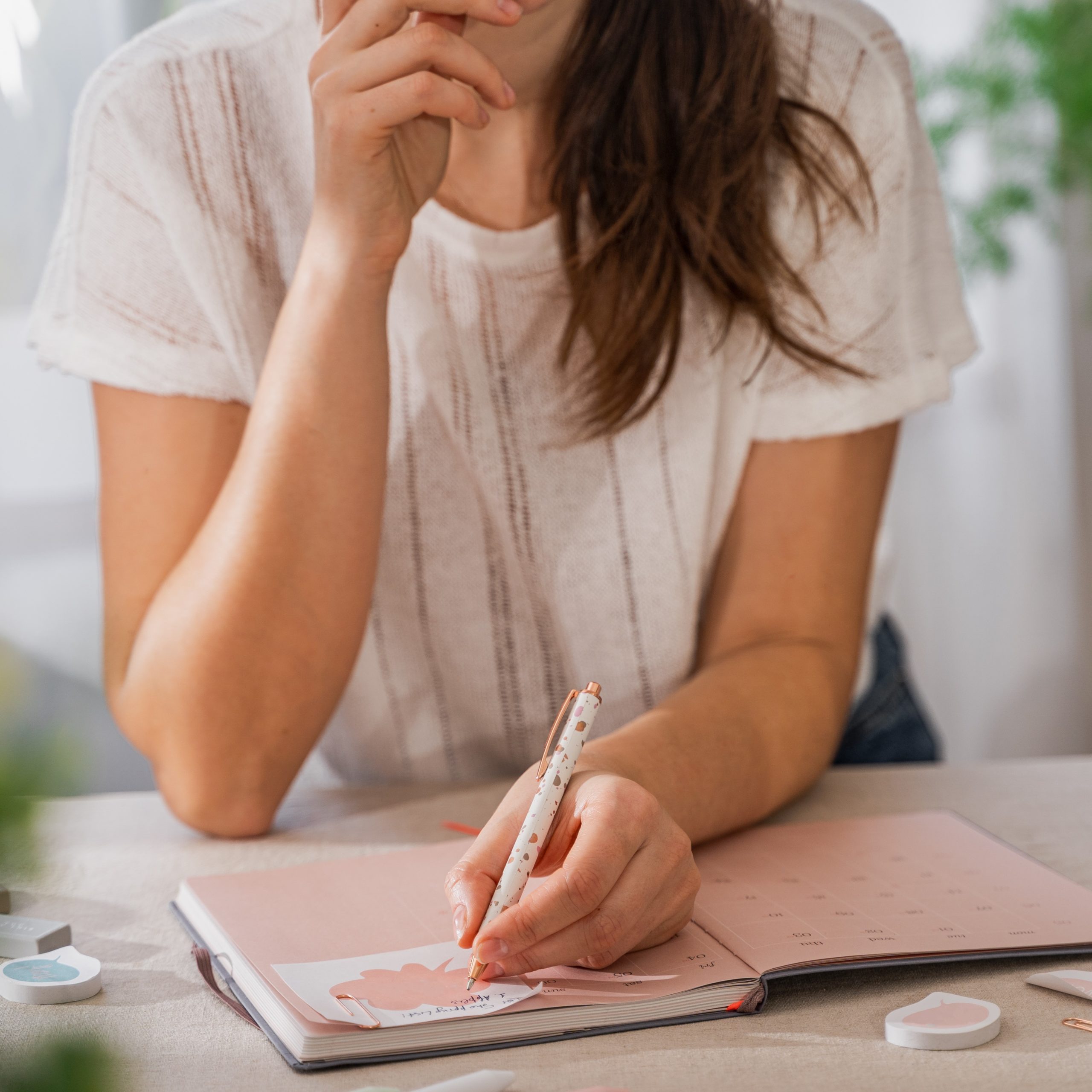 A woman receiving referrals for free pregnancy services in Presidio, Texas